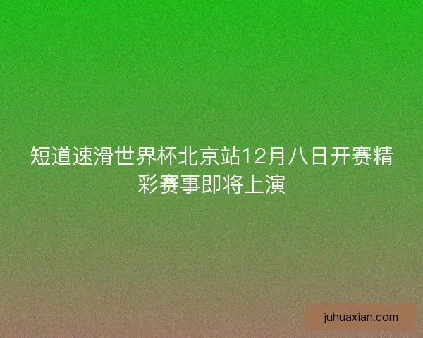 短道速滑世界杯北京站12月八日开赛精彩赛事即将上演