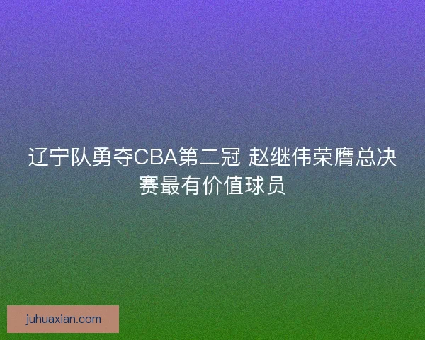 辽宁队勇夺CBA第二冠 赵继伟荣膺总决赛最有价值球员